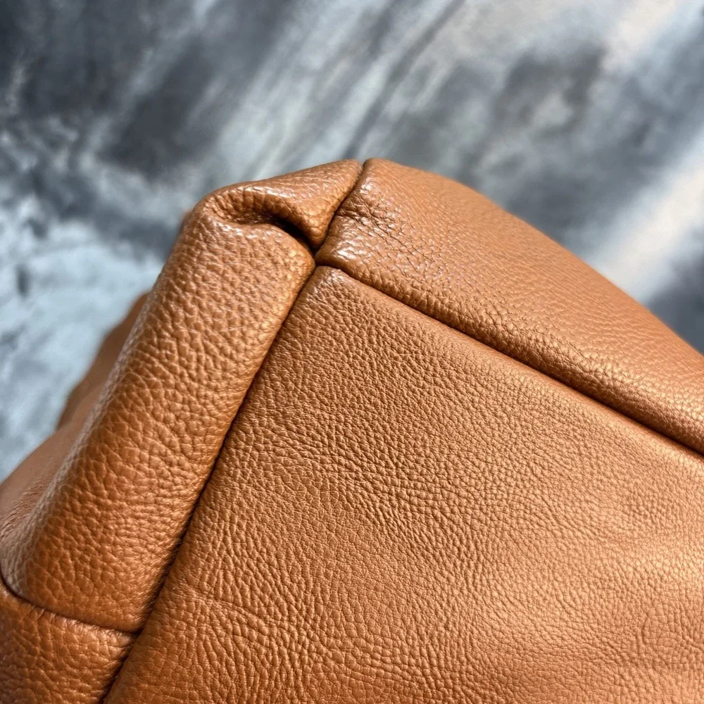 Steve Madden Satchel Frances Pebbled Snake Faux Leather Brown Gold‎ Tone Retro